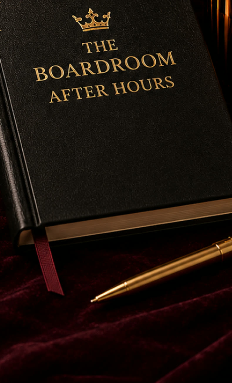 The Boardroom After Hours notebook on velvet