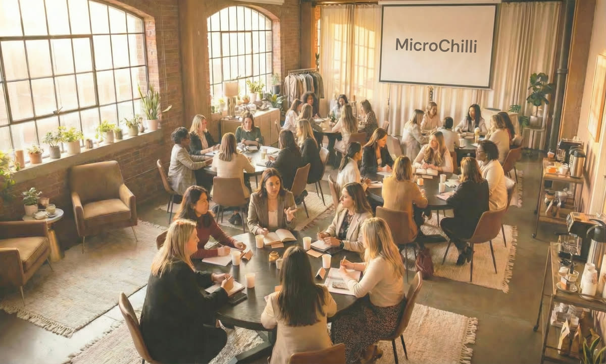 Founders working through their numbers together at a MicroChilli workshop